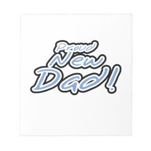 Bloco De Notas Presentes de Novo papai Orgulhosos de Texto Azul/P