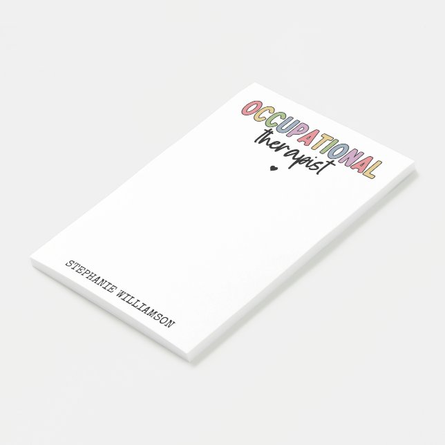 Bloco De Notas Presentes de OT Terapêutica Ocupacional Personaliz (Inclinado)