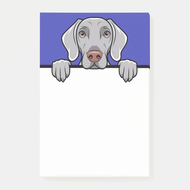 Bloco De Notas Presentes de papelaria para amantes de cães Weimar (Frente)