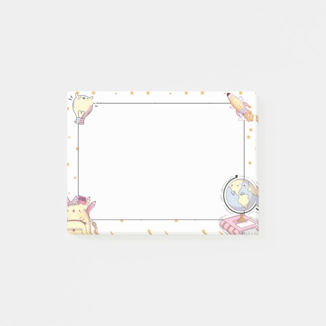 Bloco De Notas Presentes de suprimentos escolares fofos e Kawaii  (Frente)