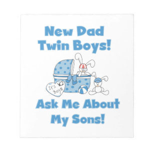 Bloco De Notas Presentes do Novo papai Twin Boys