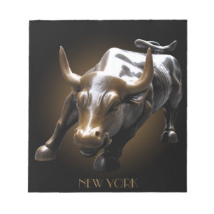 Bloco De Notas Presentes Notepad Bull Statue em Nova Iorque