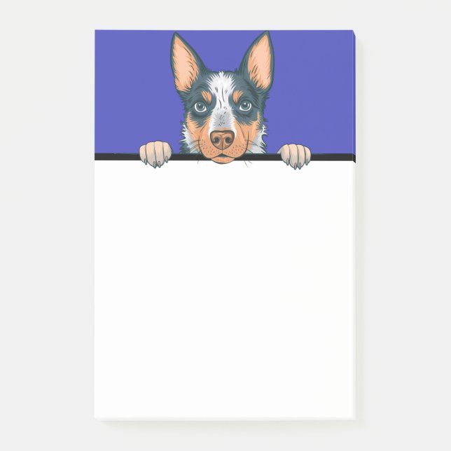 Bloco De Notas Presentes para Amantes de Blue Heeler Australian C (Frente)