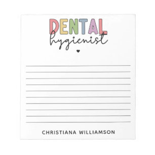 Bloco De Notas Presentes RDH de Higienista Dental de Nome Persona
