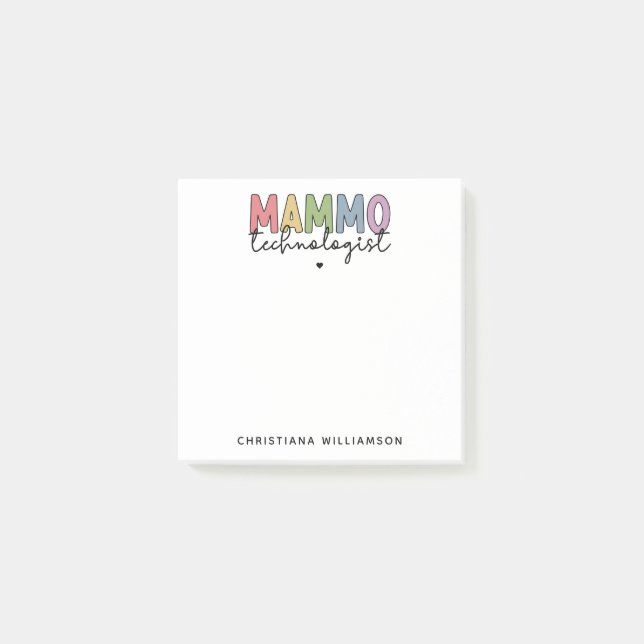 Bloco De Notas Presentes técnicos do tecnólogo de mamografia pers (Frente)