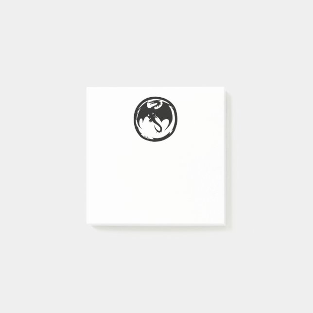 Bloco De Notas Presilhas brancas de anotações do Dragão Negro (Frente)