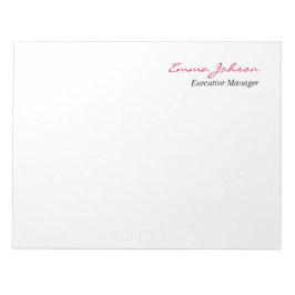 Bloco De Notas Preto Branco Rosa Elegante Moderno Simples Grande