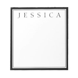 Bloco De Notas Preto & Branco | Seu Nome