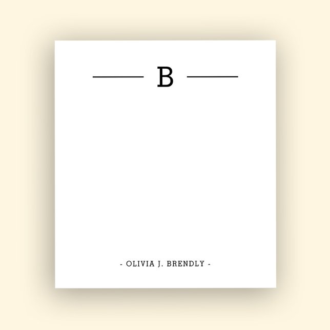 Bloco de Notas Preto e Branco com Monograma Simple (Criador carregado)