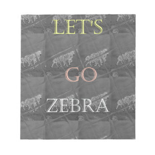 Bloco De Notas Preto e branco vamos Zebra Hakuna Matata motif