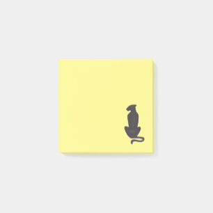 Bloco De Notas Preto Gato Silhub de anotações amarelas 3x3