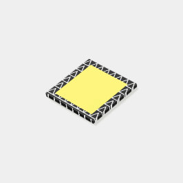 Bloco De Notas Preto Geométrico Moderno e Amarelo Branco