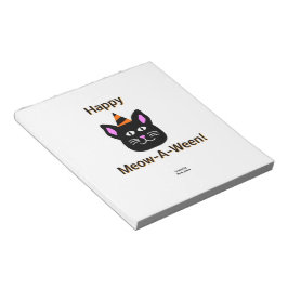 Bloco de notas preto Meow-A-Ween (14 cm x 15,2 cm)