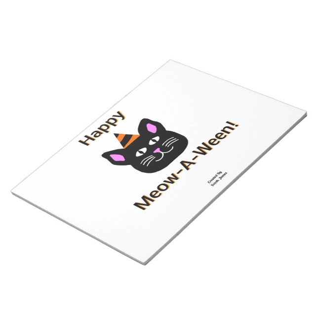 Bloco de notas preto Meow-A-Ween (27,9 cm x 21,6 c (Inclinado)