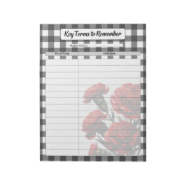 Bloco De Notas Preto n Branco - Termos-chave para lembrar