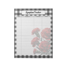 Preto n White Floral Gingham_ Symptom Tracker