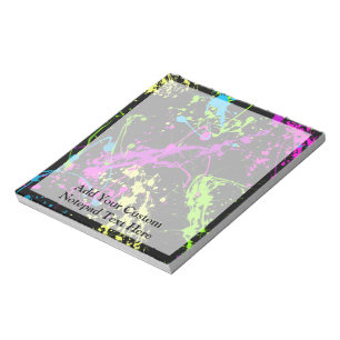 Bloco De Notas Preto personalizado/Splatter de néon