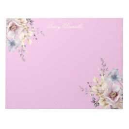 Bloco De Notas Prettty Pink Spring Floral Bouquet