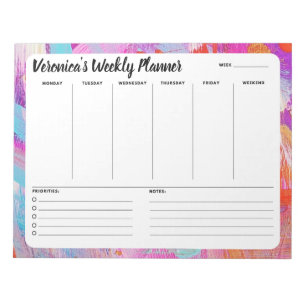 Bloco De Notas Pretty Abstract Weekly To Do List Notepad Planner