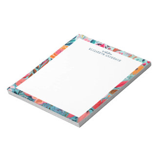 Bloco De Notas Pretty Botanical Girly Floral Frame 