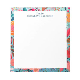Bloco De Notas Pretty Botanical Girly Floral Frame