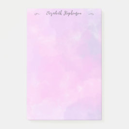 Bloco De Notas Pretty pink feminine watercolor custom name