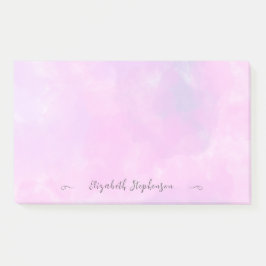 Bloco De Notas Pretty pink feminine watercolor custom name large