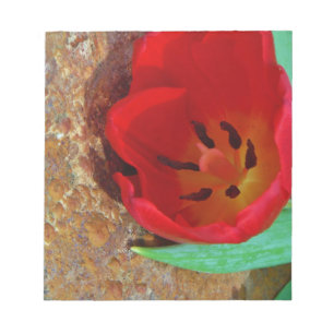 Bloco De Notas Primavera amarelo e Red Tulip