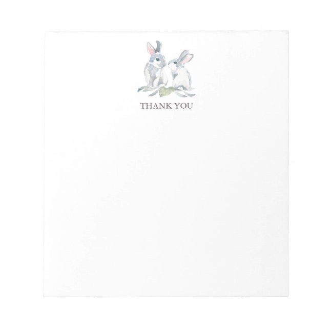 Bloco De Notas Primavera Bunny Personalizado Stationery Obrigado (Frente)