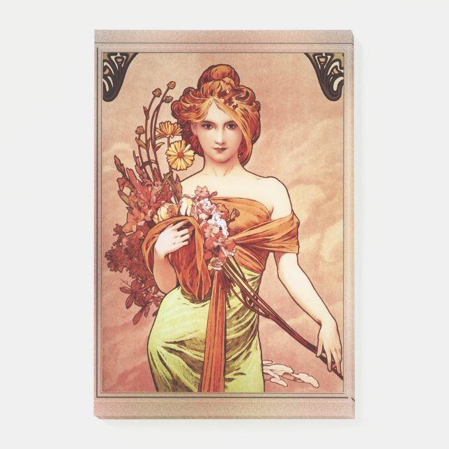 Bloco De Notas Primavera c1900 Dois primeiros terços por Alphonse (Frente)
