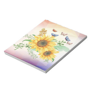 bloco de notas primavera de girassol