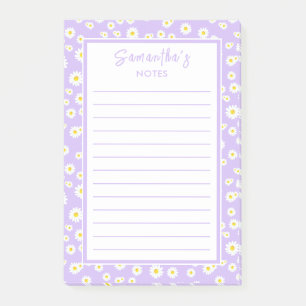 Bloco De Notas Primavera Disies de Boho Roxo