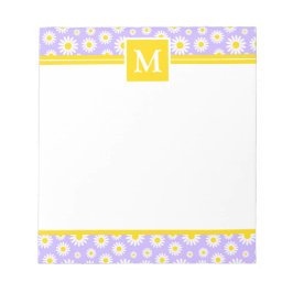 Bloco De Notas Primavera Purple Daisies Monograma