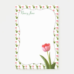 Bloco De Notas Primavera Tulip Fotografia Floral Pastel