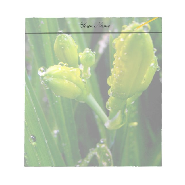 Bloco De Notas primavera verde-lírios (Frente)