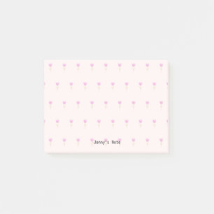 Bloco De Notas Primavera Watercolor Pink Flower Tulip Nome Person