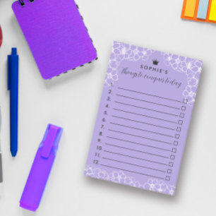 Bloco De Notas Princesa Floral Roxa Coisas De Coroa Para Conquist