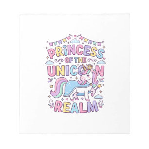 Bloco De Notas Princesa Unicórnio do Reino do Unicórnio Encantado
