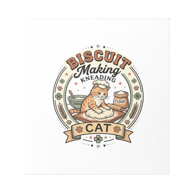 Bloco De Notas Produção de Biscoito Amassando Gato Produção de Bi (Frente)