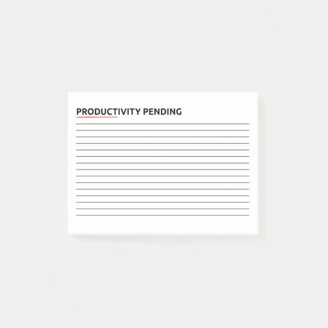 Bloco De Notas Produtividade Pendente | Presente Divertido de Hum (Frente)