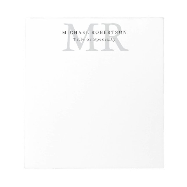 Bloco De Notas Professional Classical Monogram Minimalist Plain (Frente)