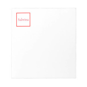 Bloco De Notas Professional classical name custom red white