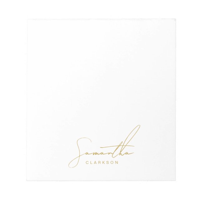 Bloco De Notas Professional Handwritten Gold Script Typography (Frente)
