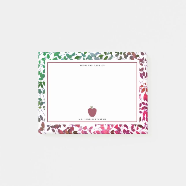 Bloco De Notas Professor botânico de Boho Apple (Frente)