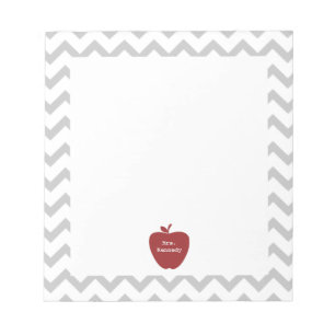 Bloco De Notas Professor cinzento vermelho de Apple Chevron