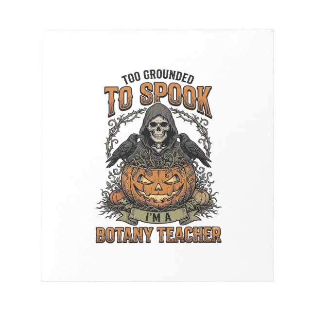 Bloco De Notas Professor de Botânica de Halloween Gravura Antiga  (Frente)
