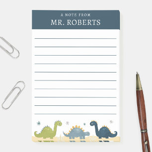Bloco De Notas Professor de Ciências Dinossauros Aquarela