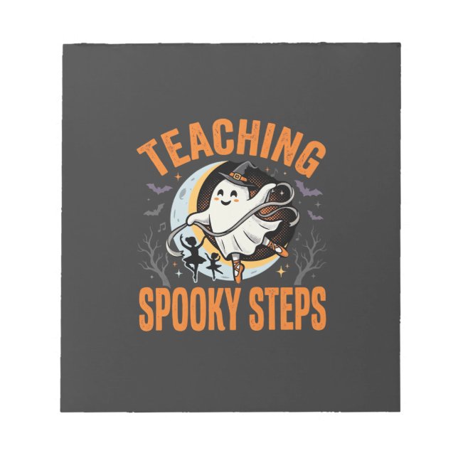 Bloco De Notas Professor de Dança de Halloween Passos Assustadore (Frente)
