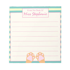 Bloco De Notas Professor de Gatinhos de Gengibre Laranja Colorida