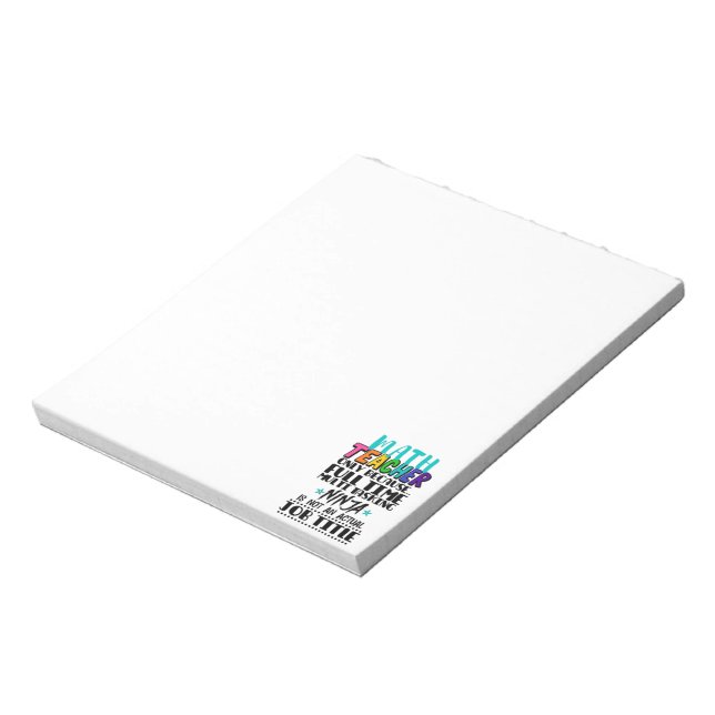 Bloco De Notas Professor de Matemática Somente Porque Multitarefa (Invertido)